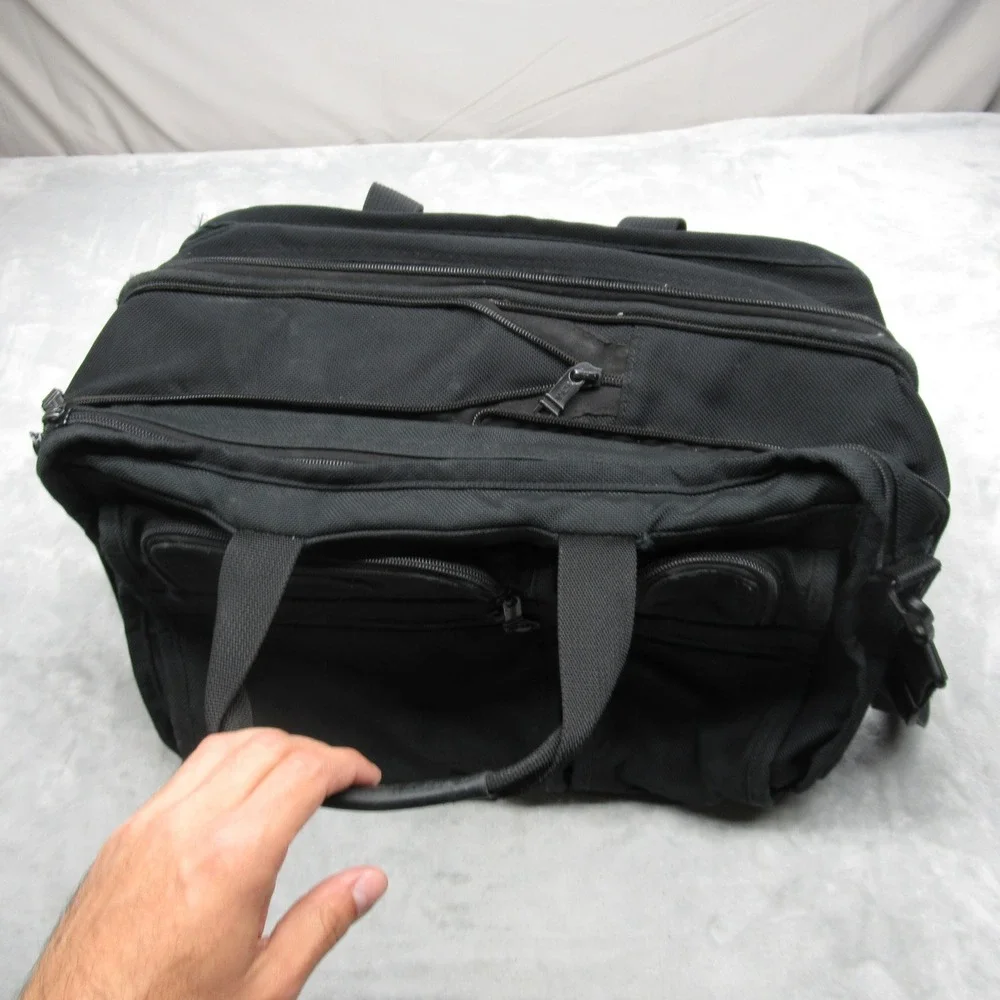 Tumi Expandable‎ Organizer Computer Briefcase Black Heavyweight Laptop 2621d3